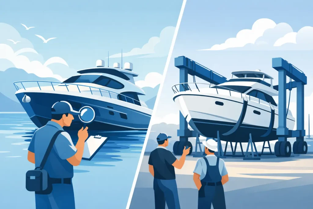 Boat Survey vs Haul Out for Yacht Buyers