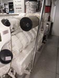 Open engine room hatch demonstrating clear surveyor access for inspection